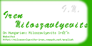 iren miloszavlyevits business card